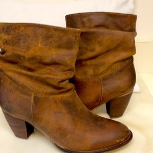 Steve Madden distressed brown leather booties 8.5